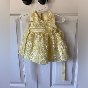 Yellow rosette baby girl dress